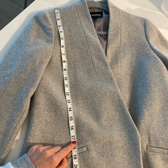Express Grey wool pea coat XS - Picture 11 of 12